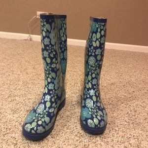 Floral rain boots